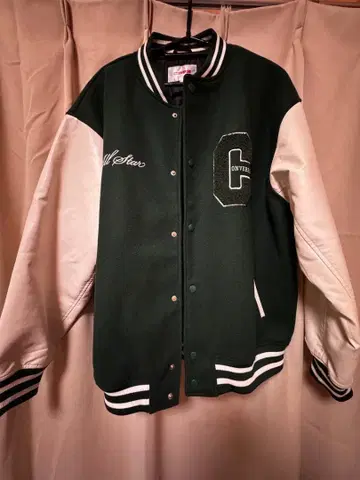 CONVERSE 바시티 자켓 L 사이즈 다크 그린