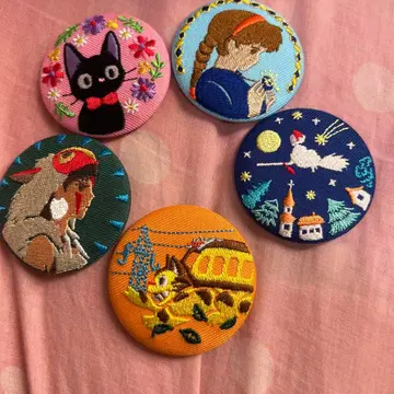 지브리 자수 캔뱃지 묶음 판매