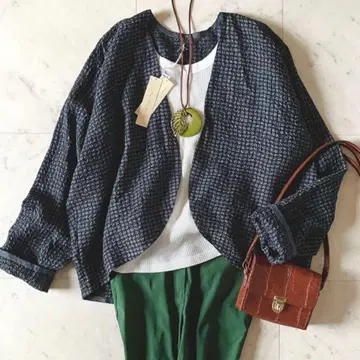 정가 7만*택 포함 미사용 요건 레일 실크 울 가디건 M 노카라