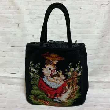 FEILER 페이러 슈니르 직조 여아와 토끼 복조리 토트백