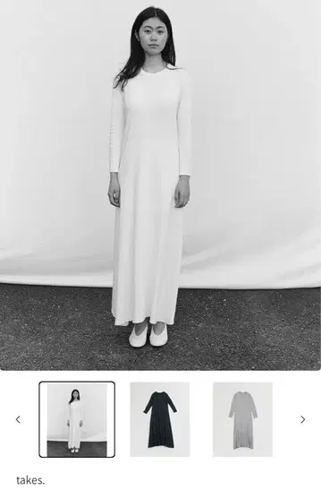 takes. 화이트 롱 티셔츠 원피스 긴팔 2