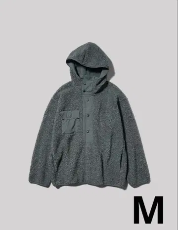 GU 보아 플리스 스냅 후드티 ENGINEERED GARMENTS 그레이