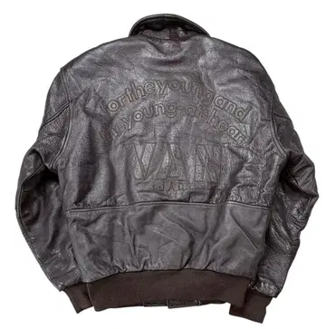 VAN 뱅잭 소가죽 카우하이드 올 가죽 바시티 자켓 브라운 M