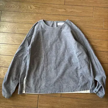 HARRISS 해리스 사이드 슬릿 그레이 긴팔 상의 롱T 풀오버