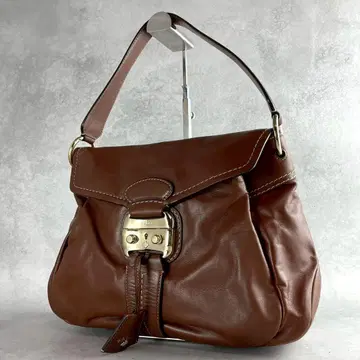 미사용급 BALLY 세미 숄더백 브라운 가죽 호보