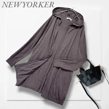 뉴요커 가디건(M) 다크 그레이 후드 비침 성숙 캐주얼