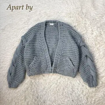 Apart by 라이트 블루 숏 기장 니트 가디건