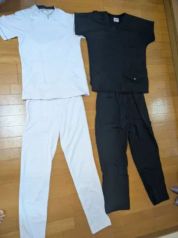 남성용 흰 옷 스크럽 상하의 세트