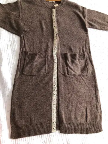 사만사 모스모스 레이스 디자인 긴팔 롱 가디건