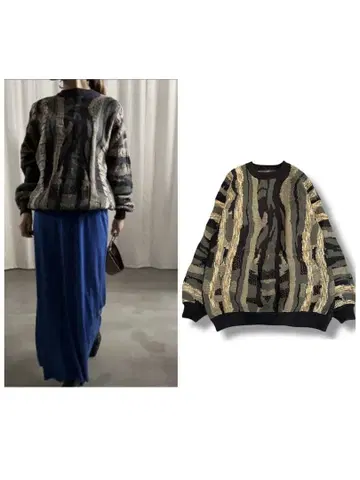 새상품급 Ameri UND MARBLE JACQUARD KNIT