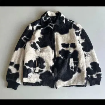 60s~70s 소 패턴 인조 모피 리버서블 자켓