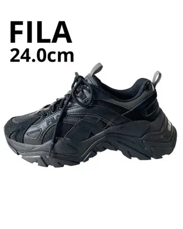 새상품급 FILA  라이트 하이테크 스니커즈 블랙 통굽
