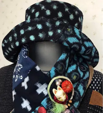 기모노 리메이크 튜닉 모자 머플러 세트