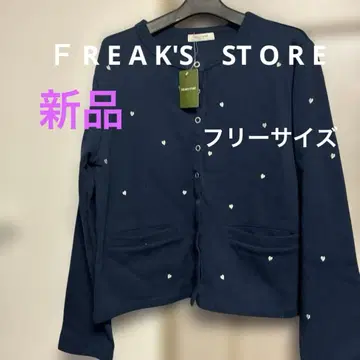 FREAK'S STORE 네이비 하트 무늬 가디건 프리 사이즈