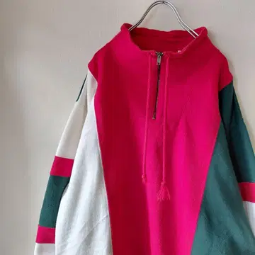 90s PACER 하프 지퍼 맨투맨 트레이닝복 크리스마스 컬러