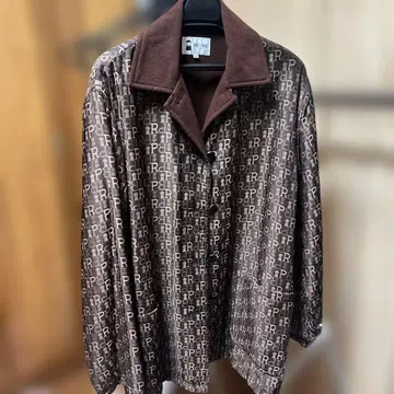 피코 프린트 패턴 코트 자켓