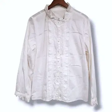 레리안 Leilian 긴팔 블라우스 프릴 화이트