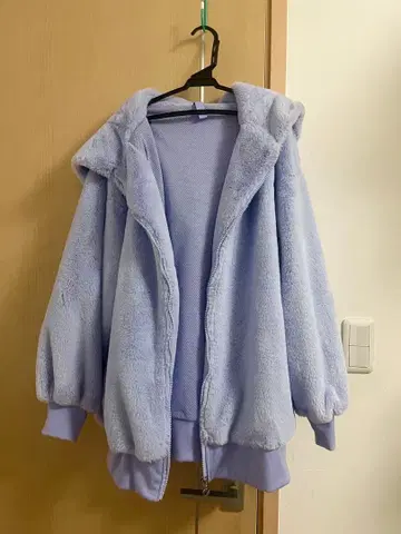 퍼 블루종 퍼 후드티 토끼 귀