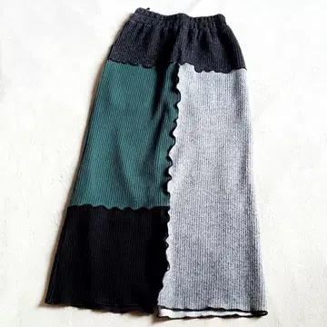 안티카 패턴 토르소 스커트 니트 롱 스커트 패치워크풍