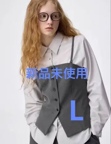 GU 프론트 버튼 뷔스티에 L 그레이