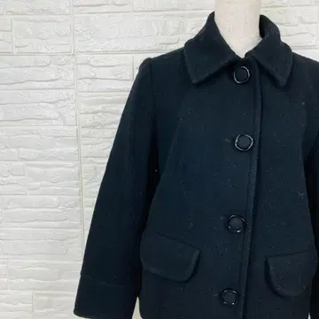 도트앤스트라이프 피 코트 M 울 블랙 [ 2697-49 ]