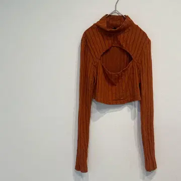 새상품급 SHEIN [ XL ] 오렌지 컷 아웃 긴팔 상의