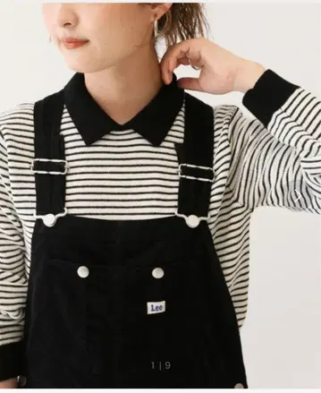 슬로브 이에나 카라 부착 보더 니트