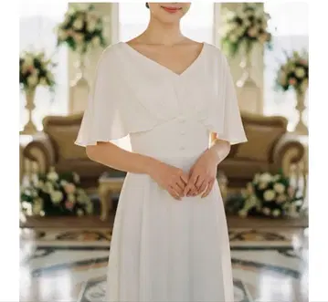 웨딩 드레스 원피스 반팔 촬영용 피로연용