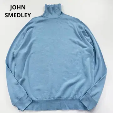 존스메들리 터틀넥 니트 색스 블루 하이 게이지 영국제