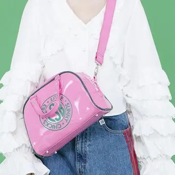 little sunny bite 리틀서니바이트 로고 숄더 보스턴 백