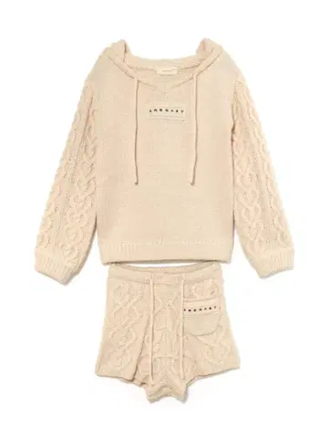 Mou loose knit set up Ivory
