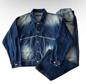 츠네타 다이키 착용 데님 셋업 자켓 팬츠 2점