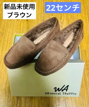 오리엔탈 트래픽 브라운 모카신 34 무스탕 신발
