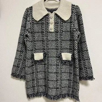 GRL 체크 무늬 긴팔 미니 원피스 M