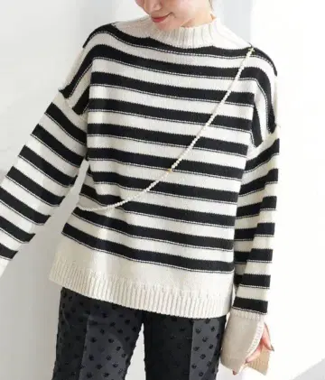 [ IENA ] 스티치 보더 니트