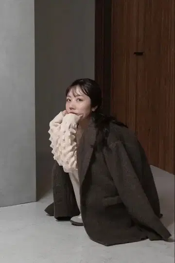 [미사용 새상품] lawgy 샤기 자켓 코트 브라운