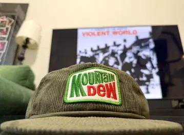 USA 기업 mtndew 마운틴듀 코듀로이 캡 올리브