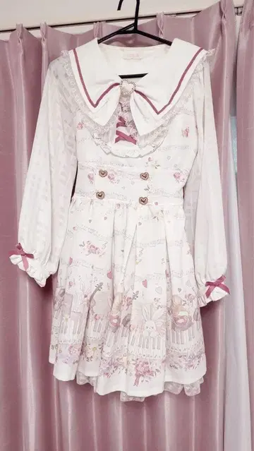 LIZLISA Melody Bunny 패턴 원피스 화이트