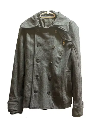 다크 그레이 피 코트 자켓 y2k 그런지 헤이세이 갸루