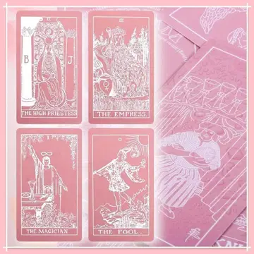 [ 타로 카드 ] 귀여운 핑크 x 화이트 데크 플라스틱 가공 파우치 포함