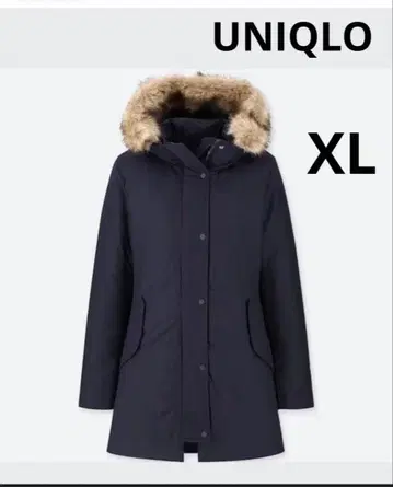 새상품급 유니클로 논퀼트 숏 하이브리드 다운 코트 XL 네이비
