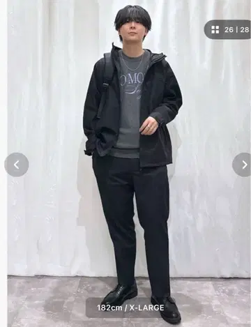 글로벌 워크 데님 슬랙스 팬츠 XL LONG 다크 네이비