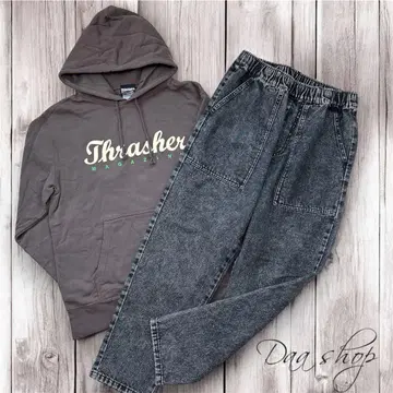 남성 코디 판매 THRASHER 남성용 후드티 하의 세트 *.