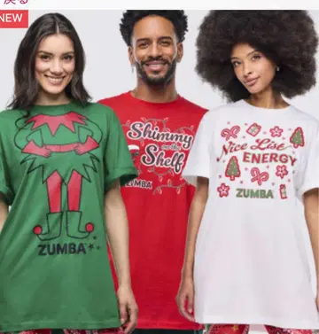 정품 ZUMBA 크리스마스 T셔츠 3세트