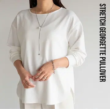 [ i need more shoes ] 스트레치 조젯 풀오버 화이트