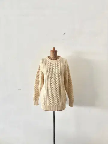 BEAMS BOY 아란 니트 울 피셔맨 스웨터