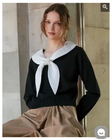 Donoban 세일러 카라 니트 블랙