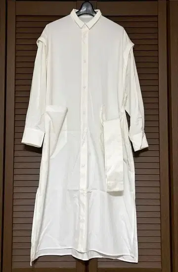 SUPER THANKS 롱 셔츠 원피스 허리끈 포함