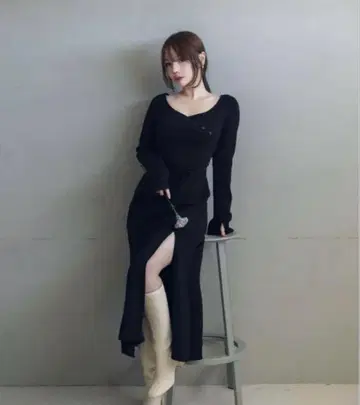 ANDMARY 레이디라이크 롱 드레스 블랙