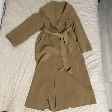 카멜 롱 코트 벨트 포함